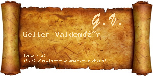 Geller Valdemár névjegykártya